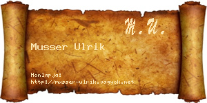 Musser Ulrik névjegykártya